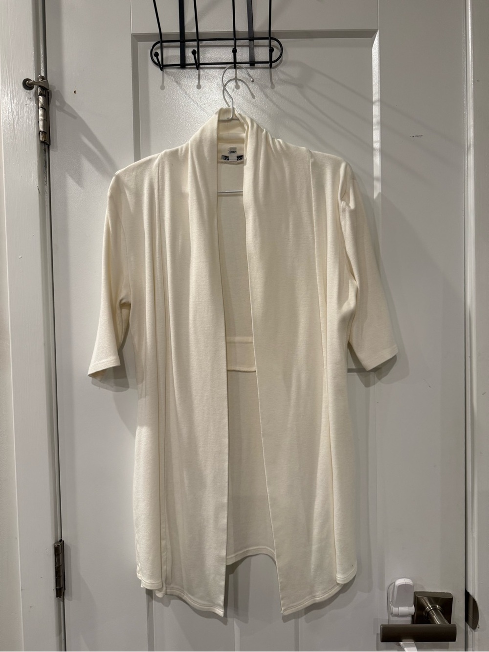 Express Cream Open Drape Cardigan Vest